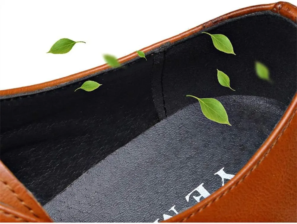 Men Casual Leather Oxfords Business Monk Strap Slip On Work Driving Loafers Walking Shoes Buckle Boat Moccasins