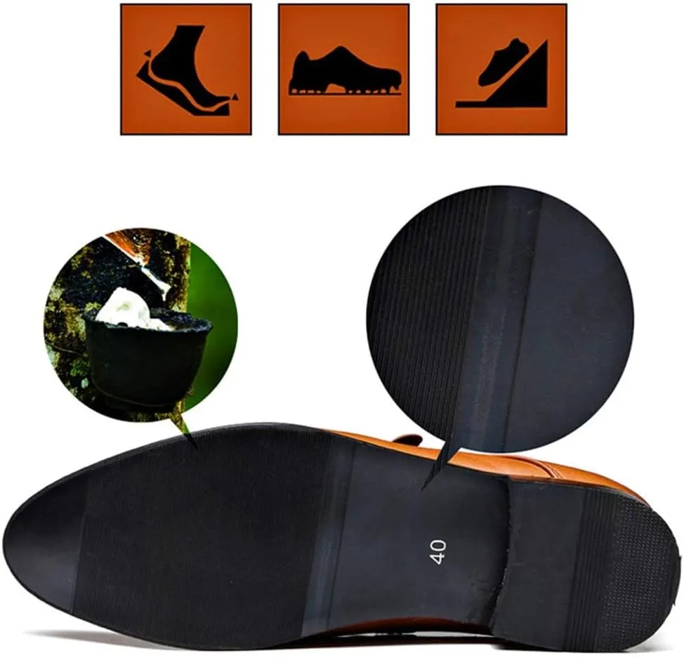 Men Casual Leather Oxfords Business Monk Strap Slip On Work Driving Loafers Walking Shoes Buckle Boat Moccasins