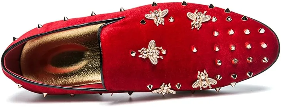 Men Slip-On Loafers Velvet Leather Oxfords Luxury Party Dress Shoes Nightclub Shoes