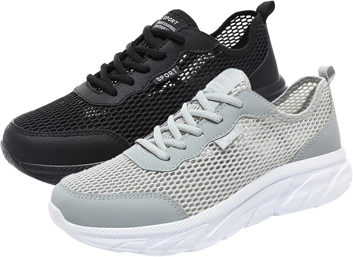 Men Sports Shoes Fashion New Pattern Simple Solid Flat Bottom Comfortable Mesh Breathable Lace Up Casual Sneaker Men Men's Sp