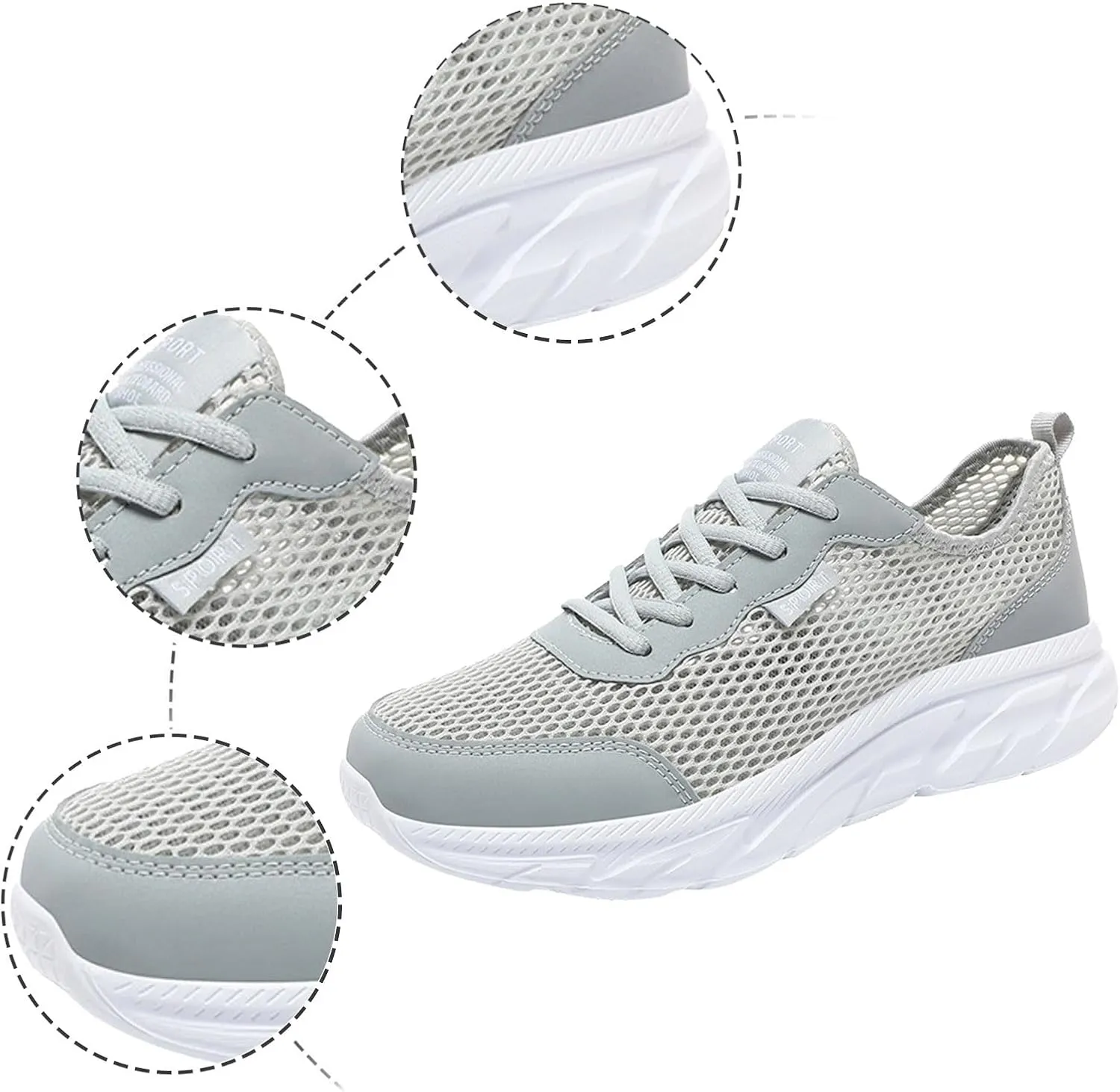 Men Sports Shoes Fashion New Pattern Simple Solid Flat Bottom Comfortable Mesh Breathable Lace Up Casual Sneaker Men Men's Sp