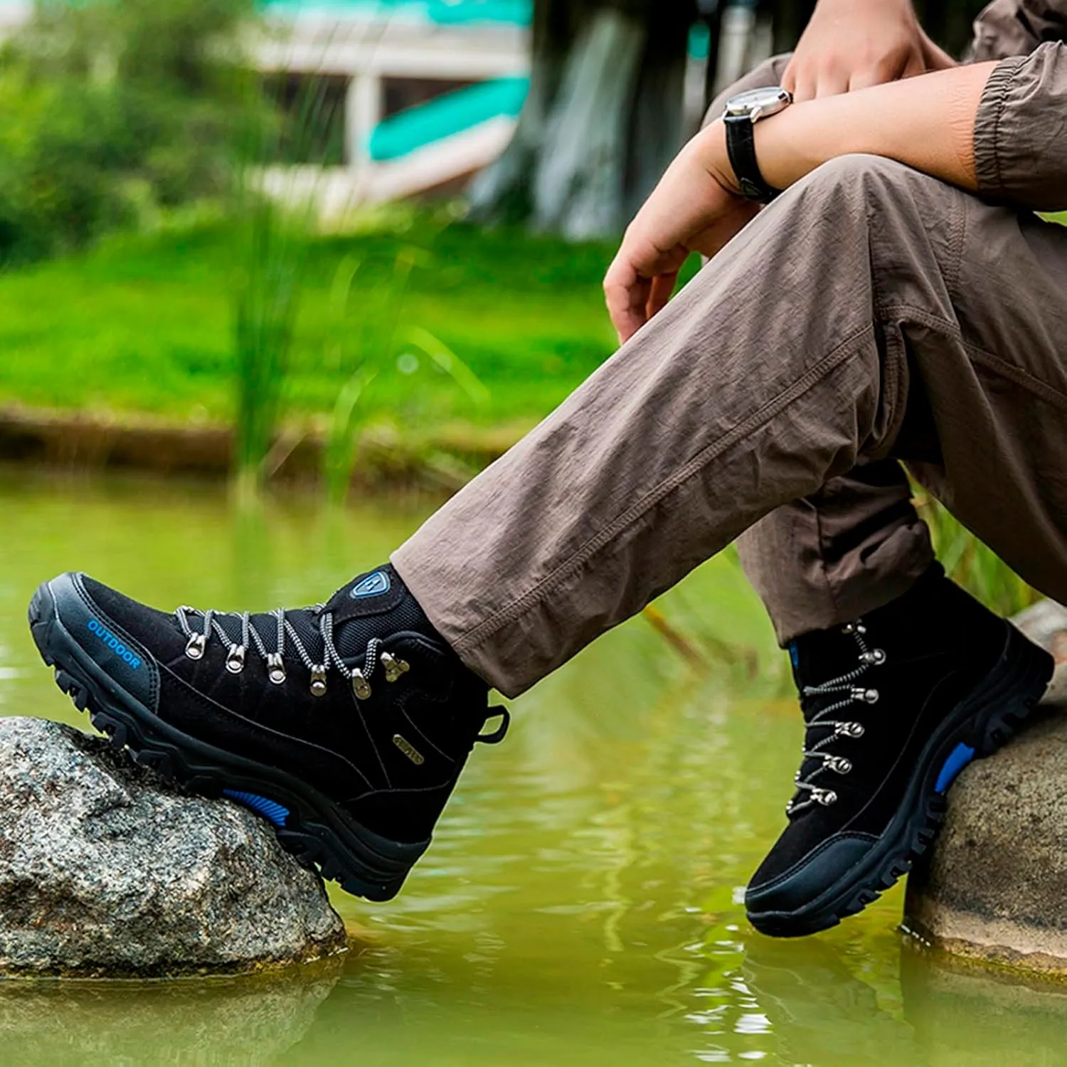 Men's Autumn and Winter Breathable Outdoor Hiking Shoes High Top Shoes Hiking Sneakers Shoes Men Sneaker 12 Men Shoes Men Sho