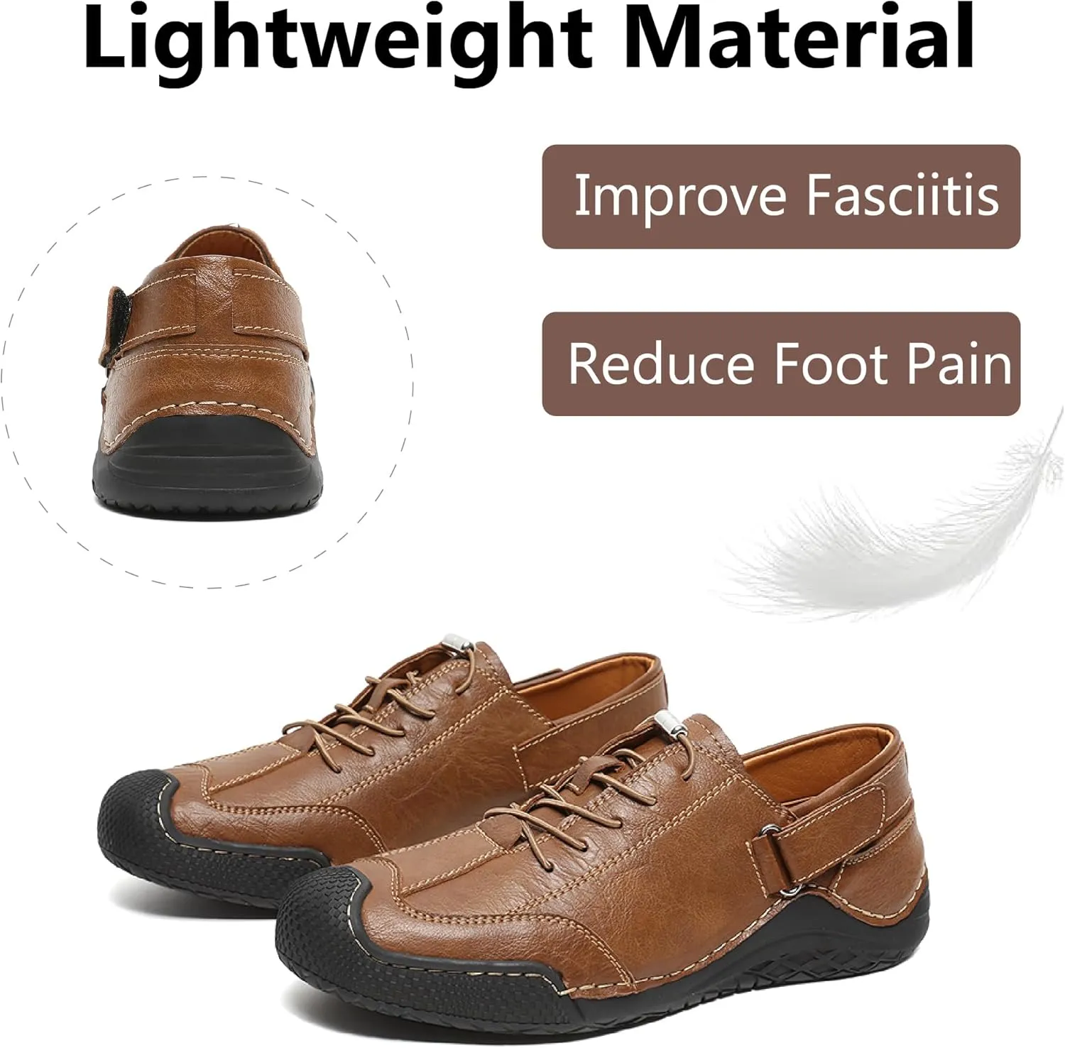 Mens Casual Business Shoes Lightweight Comfortable Loafers Leather Oxfords Non-Slip Walking Driving