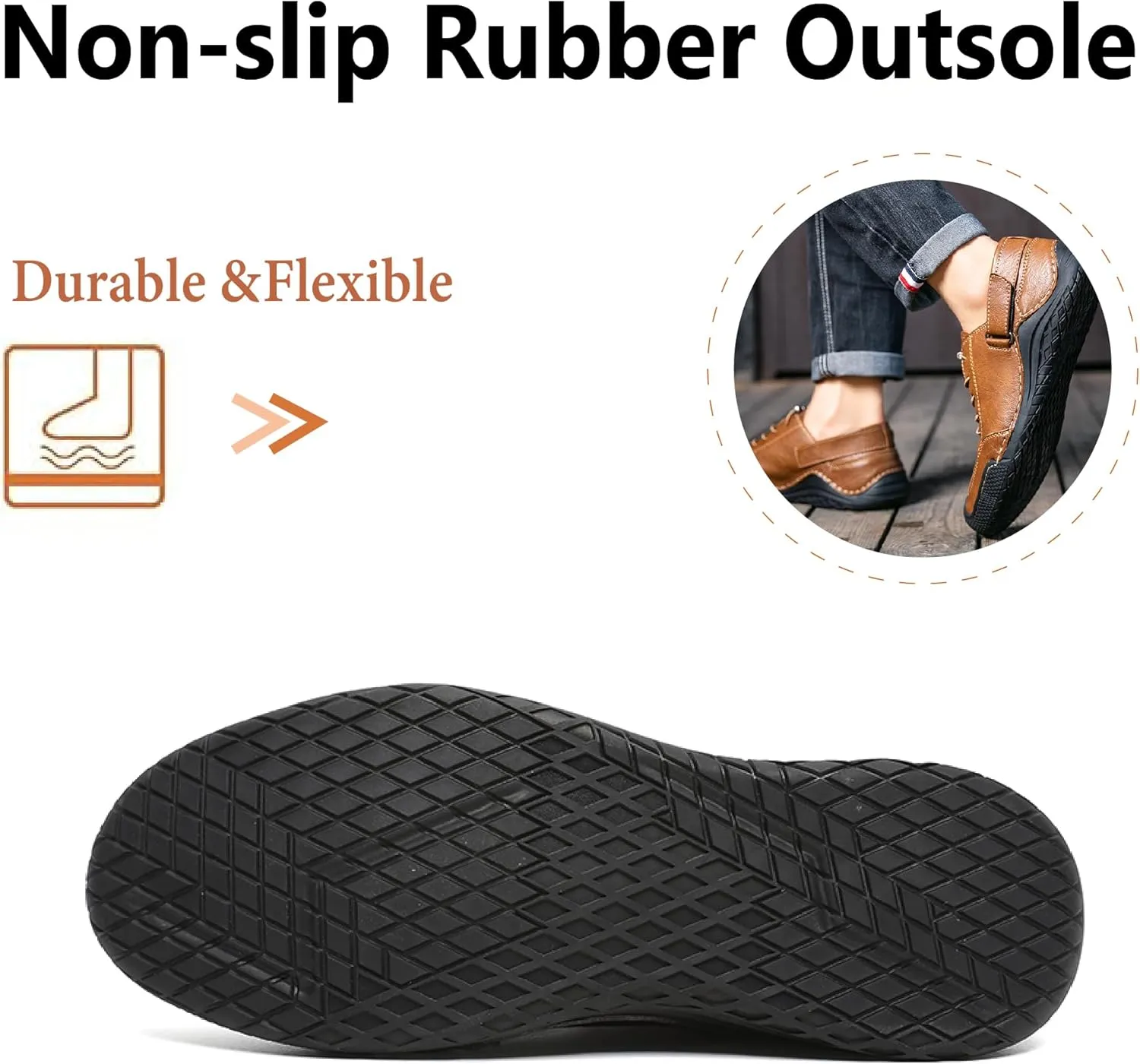 Mens Casual Business Shoes Lightweight Comfortable Loafers Leather Oxfords Non-Slip Walking Driving