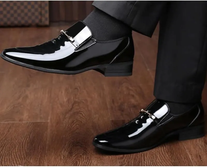 Men's Casual Slip On Leather Loafers Fashion Prom Wedding Business Suit Shoes