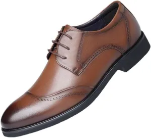 Men's Dress Shoes Breathable Leather Wingtip Brogue Modern Leather Formal Business Oxfords Shoes for Men