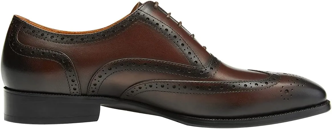 Mens Dress Shoes Leather Oxfords Wingtip Brogue Tuxedo Business Casual Wedding Shoes for Men