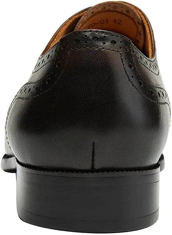 Mens Dress Shoes Leather Oxfords Wingtip Brogue Tuxedo Business Casual Wedding Shoes for Men