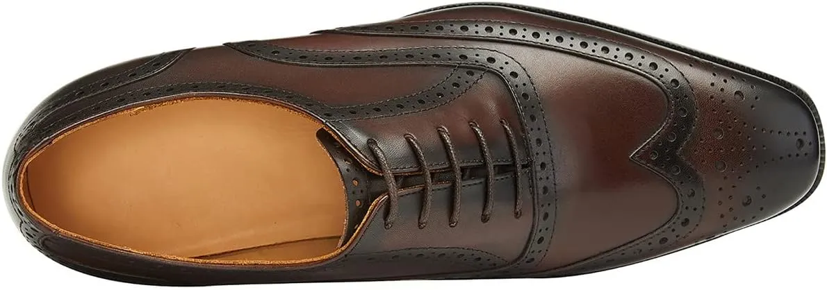Mens Dress Shoes Leather Oxfords Wingtip Brogue Tuxedo Business Casual Wedding Shoes for Men
