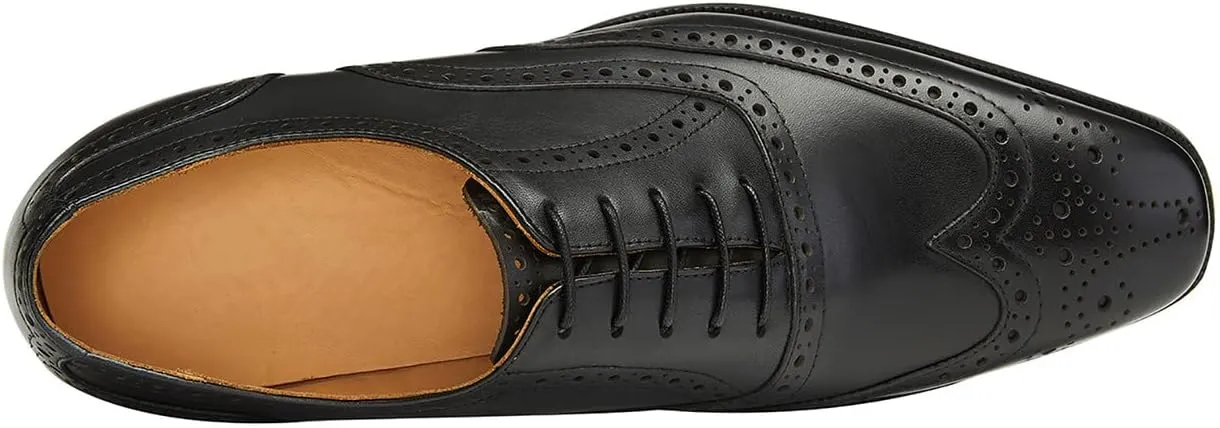 Mens Dress Shoes Leather Oxfords Wingtip Brogue Tuxedo Business Casual Wedding Shoes for Men