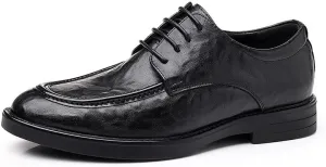 Men’s Genuine Leather Oxfords Breathable Lace-Up Dress Shoes for Business Wedding Formal