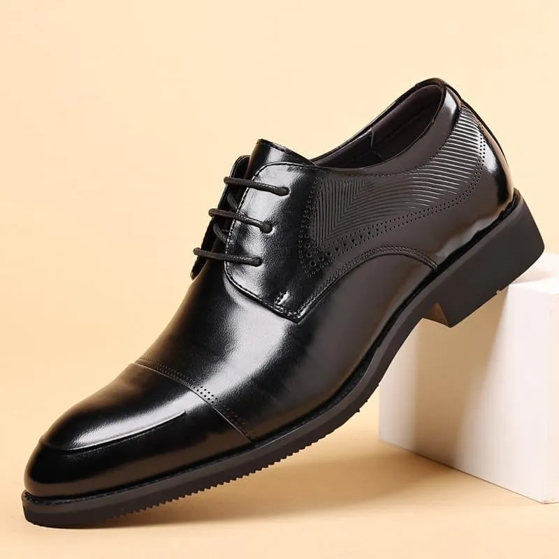 Men's Genuine Leather Oxfords Shoes Mens Handmade Casual Brogues Fashion Walking Dress Shoes