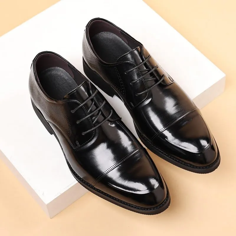 Men's Genuine Leather Oxfords Shoes Mens Handmade Casual Brogues Fashion Walking Dress Shoes