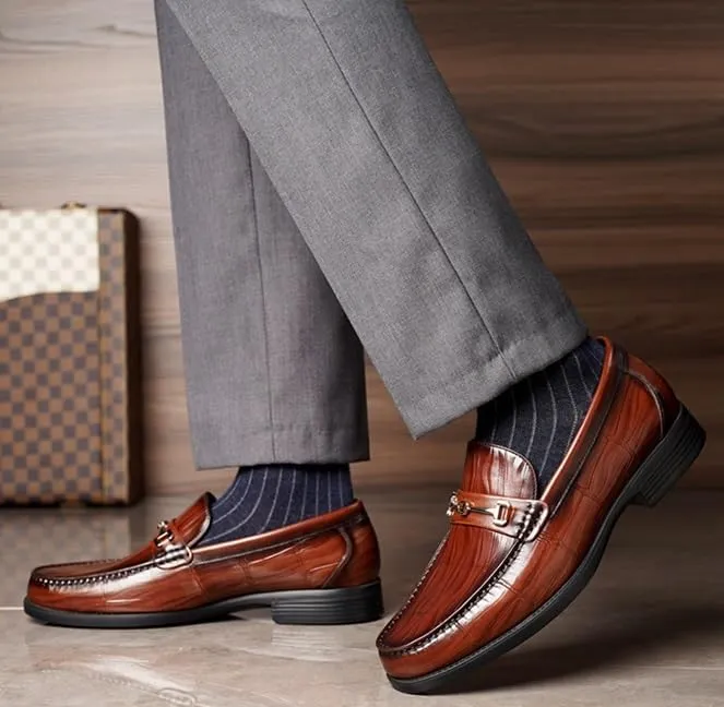 Men's Leather Oxfords Casual Business Slip on Dress Shoes Driving Loafer Shoes for Mens