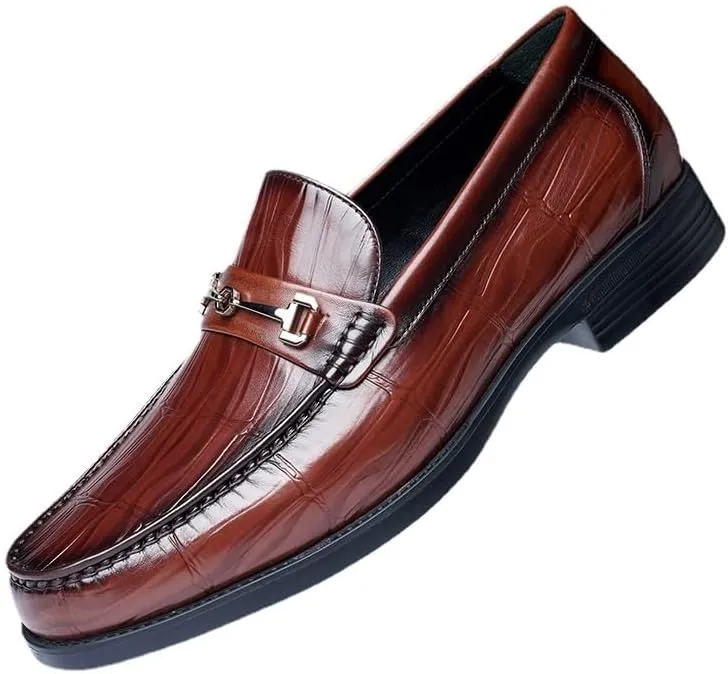 Men's Leather Oxfords Casual Business Slip on Dress Shoes Driving Loafer Shoes for Mens