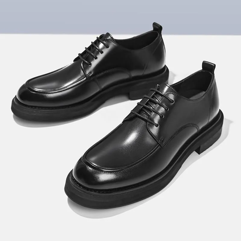 Men's Leather Oxfords - Lightweight Lace Up Formal Dress Shoes for Business & Casual Wear