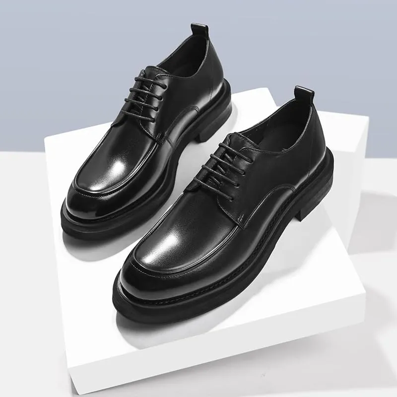 Men's Leather Oxfords - Lightweight Lace Up Formal Dress Shoes for Business & Casual Wear