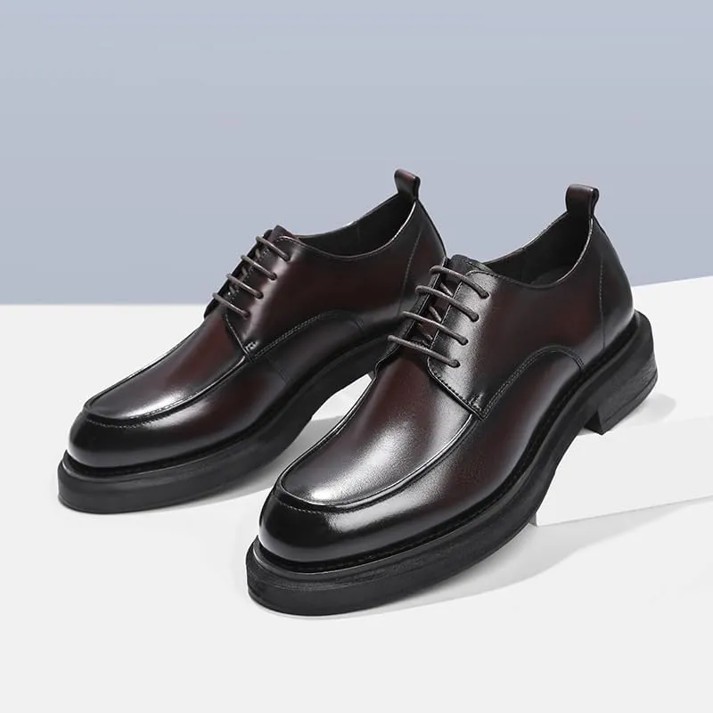 Men's Leather Oxfords - Lightweight Lace Up Formal Dress Shoes for Business & Casual Wear