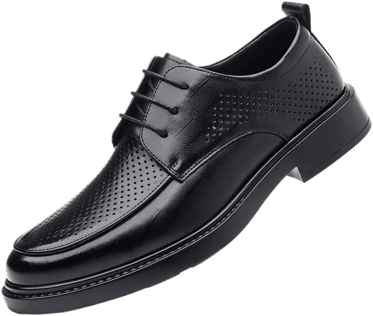 Men's Leather Oxfords Men Breathable Wedding Tuxedo Dress Shoes Modern Fashion Lace-up Formal Brogue Shoes