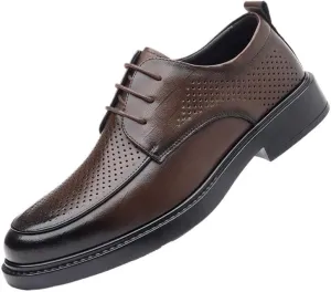 Men's Leather Oxfords Men Breathable Wedding Tuxedo Dress Shoes Modern Fashion Lace-up Formal Brogue Shoes