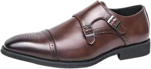Men's Leather Oxfords Shoes Breathable Lace-Up Formal Tuxedo Business Dress Shoes Rubber Sole