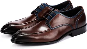 Men's Premium Dress Shoes for Business and Weddings Breathable Leather Oxfords with Anti-Slip Rubber Sole