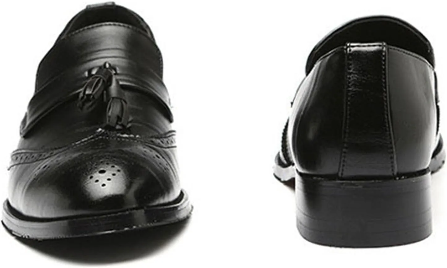 Men's Tassel Dress Shoes Tuxedo Shoes for Men Brogue PU Leather Dress Loafers for Men
