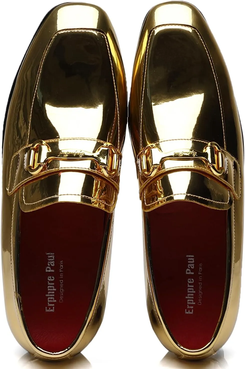 Men's Tuxedo Patent Leather Loafers Fashion Buckle Comfortable Dress Shoes