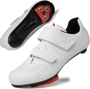 Mens Womens Cycling Shoes Compatible with Peloton Road Bike Riding Bicycle Pre-Installed Delta Cleats