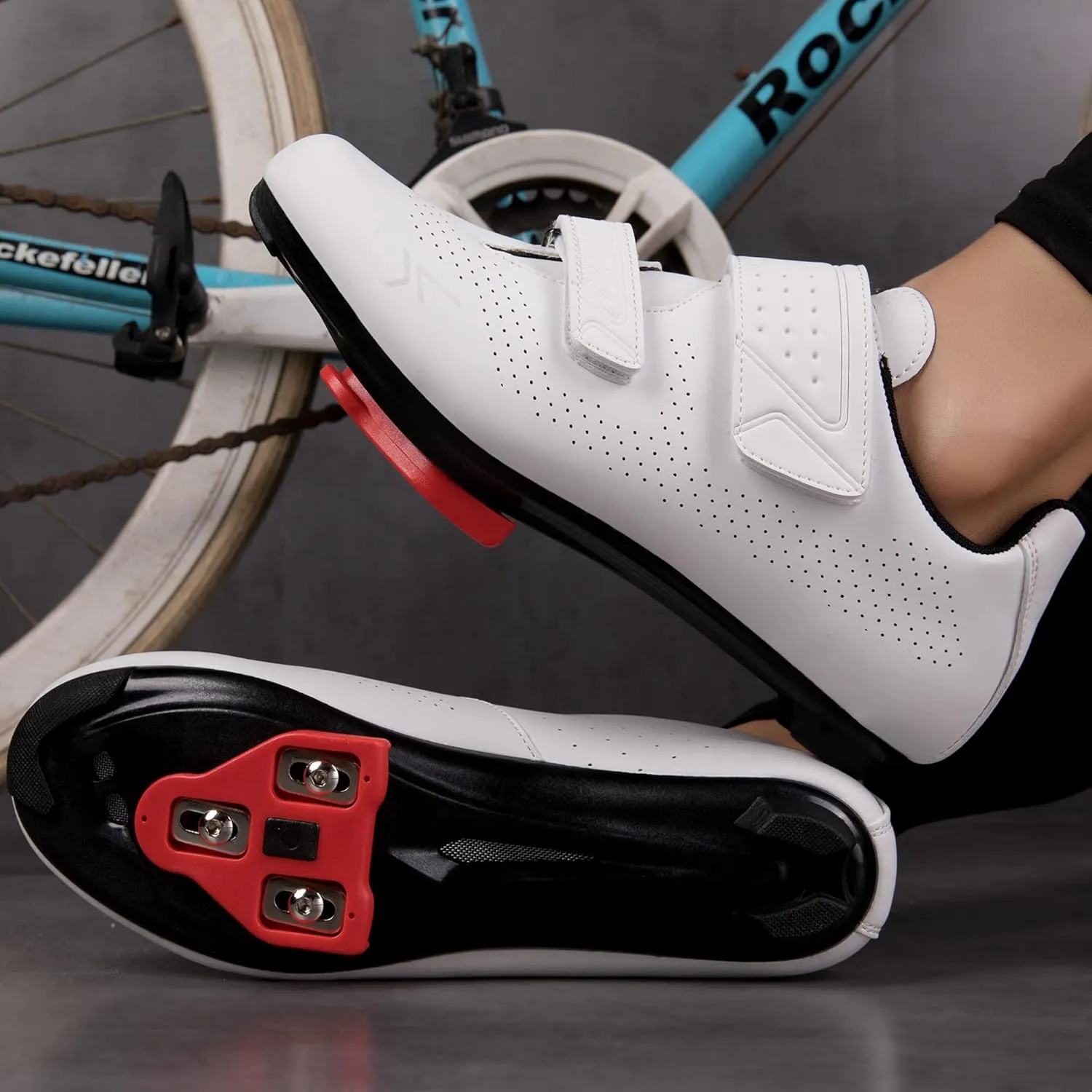 Mens Womens Cycling Shoes Compatible with Peloton Road Bike Riding Bicycle Pre-Installed Delta Cleats