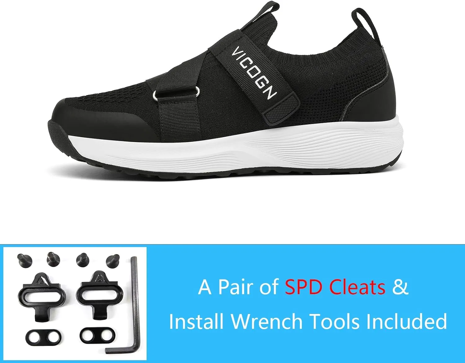 Mens Womens Indoor Cycling Shoes Compatible with SPD System Pedal, Outdoor Walkable Bike Shoes with SPD Cleats Included