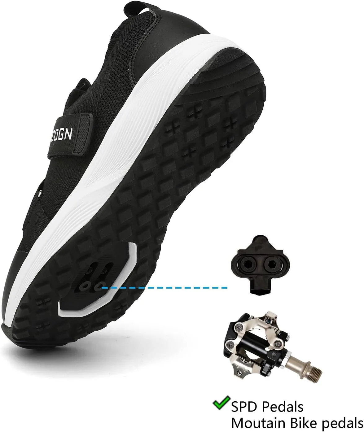Mens Womens Indoor Cycling Shoes Compatible with SPD System Pedal, Outdoor Walkable Bike Shoes with SPD Cleats Included