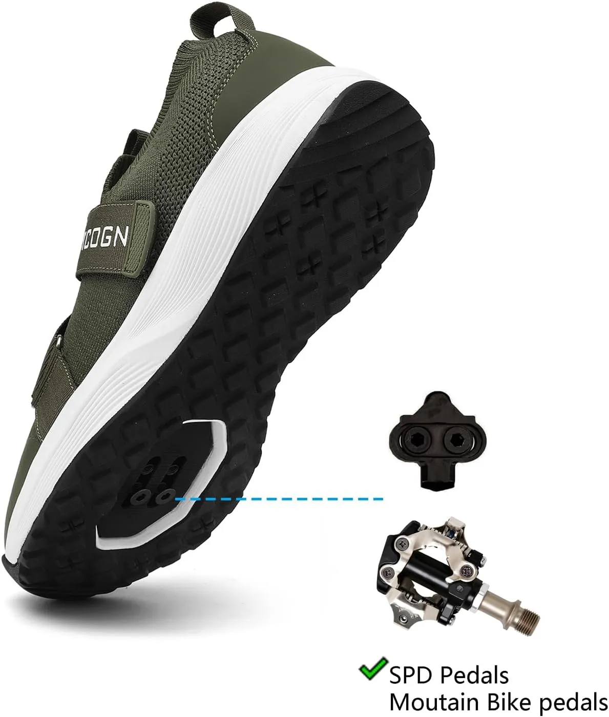 Mens Womens Indoor Cycling Shoes Compatible with SPD System Pedal, Outdoor Walkable Bike Shoes with SPD Cleats Included