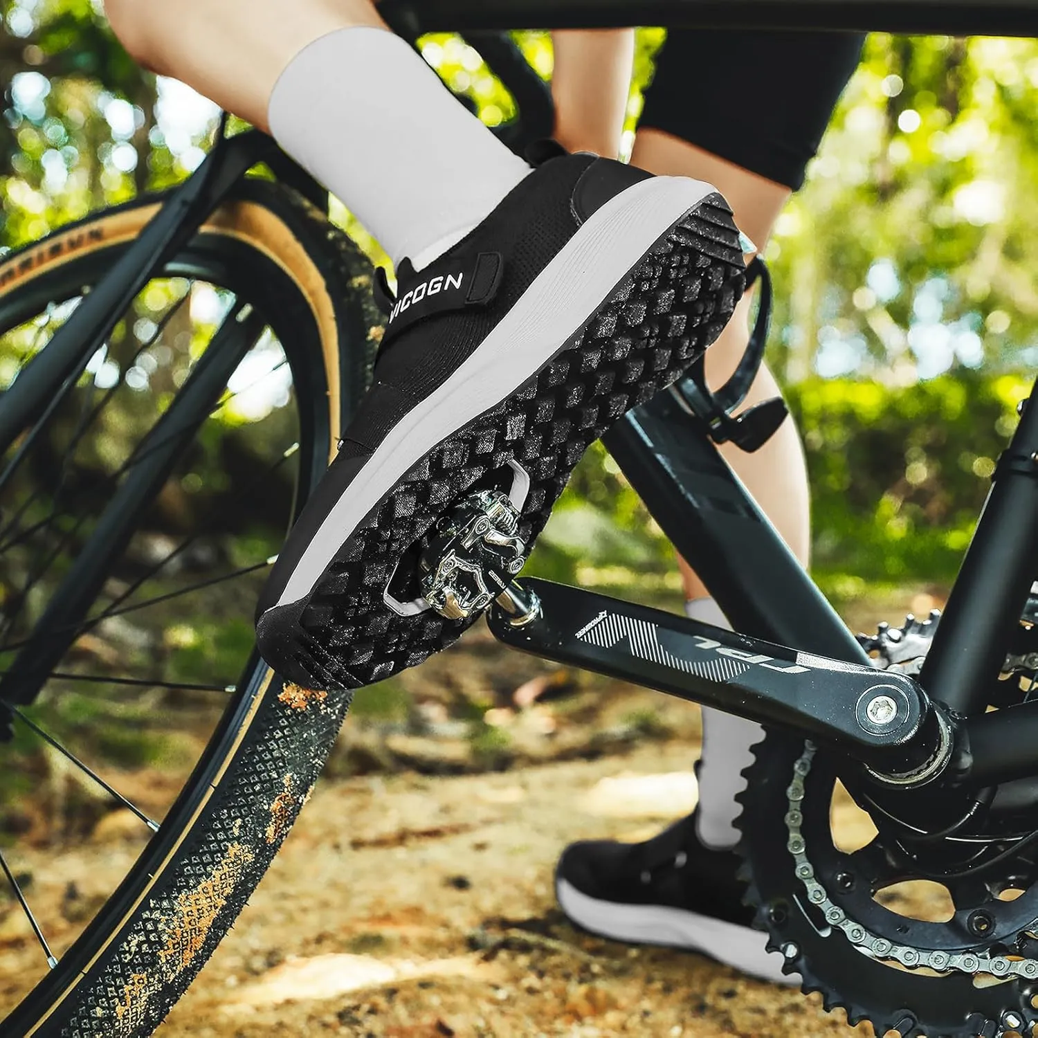 Mens Womens Indoor Cycling Shoes Compatible with SPD System Pedal, Outdoor Walkable Bike Shoes with SPD Cleats Included