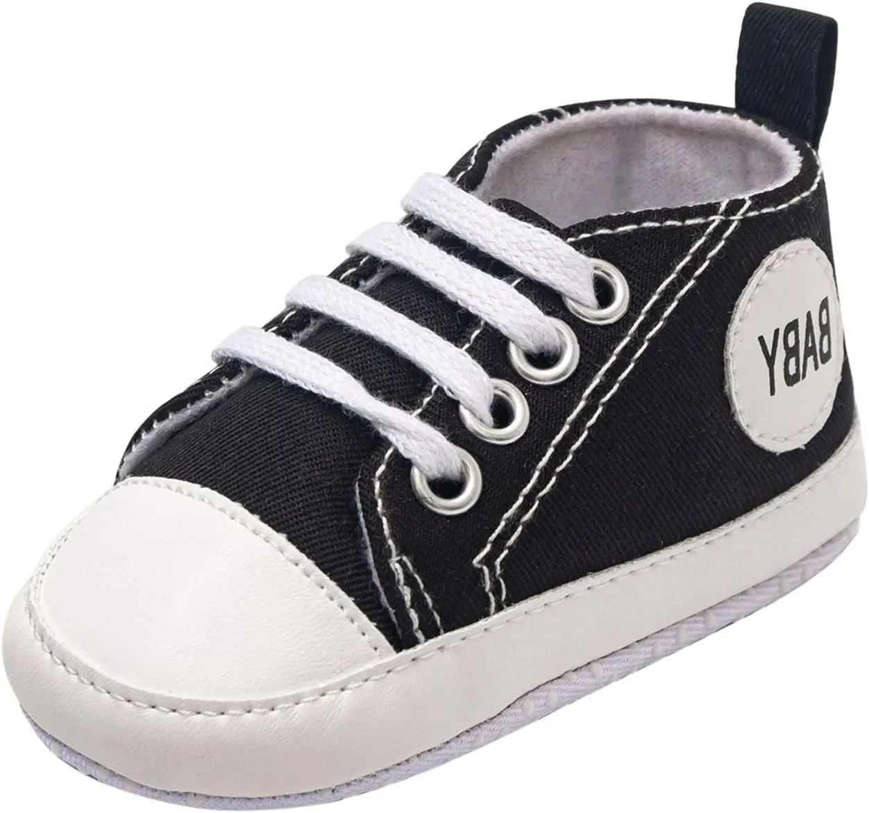 Newborn Baby Girls Boys Canvas Sneakers Soft Sole High-Top Ankle Shoes Infant First Walkers Crib Shoes Slip on