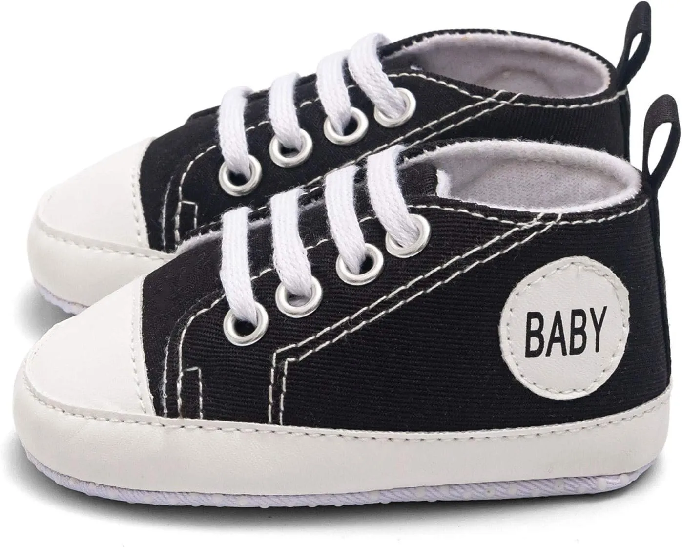Newborn Baby Girls Boys Canvas Sneakers Soft Sole High-Top Ankle Shoes Infant First Walkers Crib Shoes Slip on