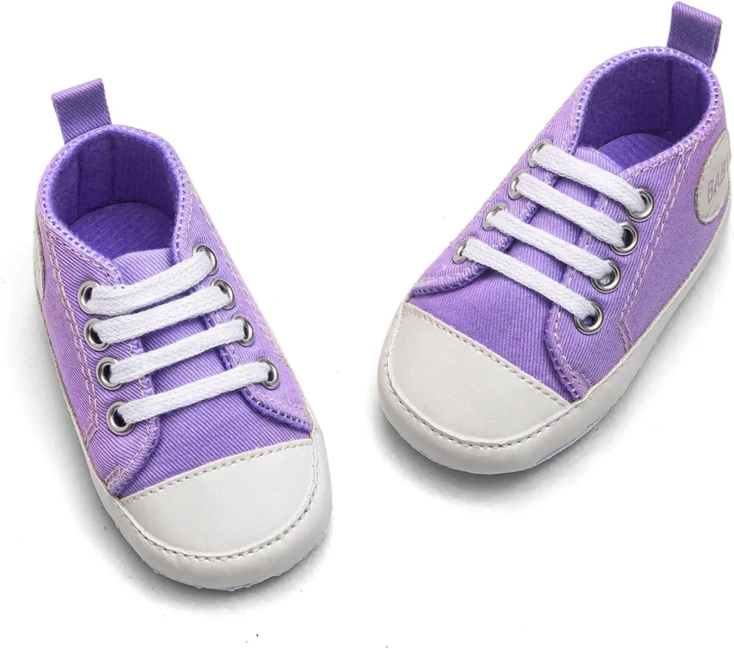 Newborn Baby Girls Boys Canvas Sneakers Soft Sole High-Top Ankle Shoes Infant First Walkers Crib Shoes Slip on