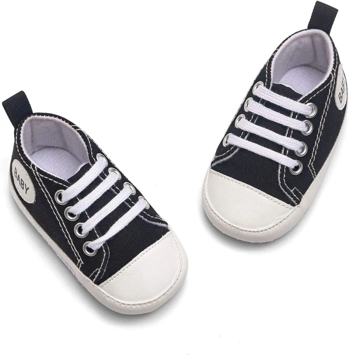Newborn Baby Girls Boys Canvas Sneakers Soft Sole High-Top Ankle Shoes Infant First Walkers Crib Shoes Slip on