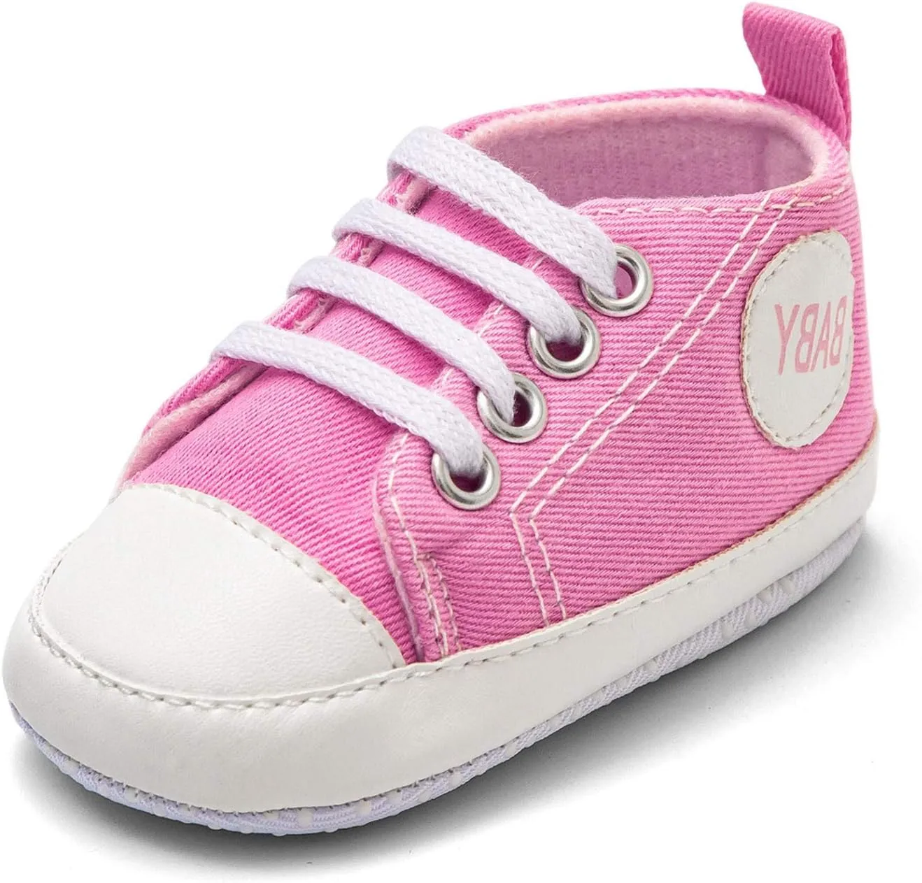 Newborn Baby Girls Boys Canvas Sneakers Soft Sole High-Top Ankle Shoes Infant First Walkers Crib Shoes Slip on