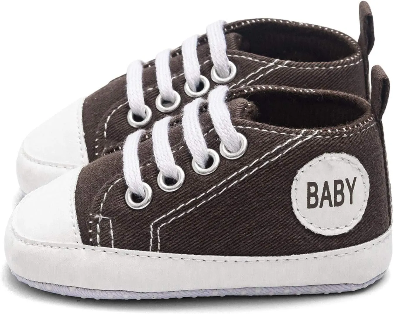 Newborn Baby Girls Boys Canvas Sneakers Soft Sole High-Top Ankle Shoes Infant First Walkers Crib Shoes Slip on