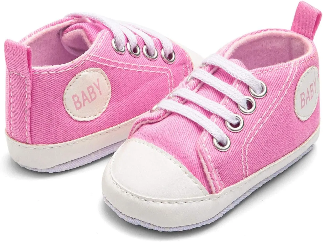 Newborn Baby Girls Boys Canvas Sneakers Soft Sole High-Top Ankle Shoes Infant First Walkers Crib Shoes Slip on