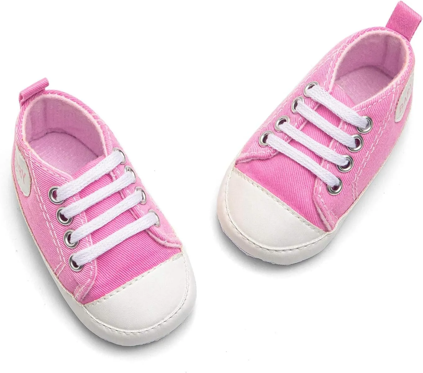 Newborn Baby Girls Boys Canvas Sneakers Soft Sole High-Top Ankle Shoes Infant First Walkers Crib Shoes Slip on