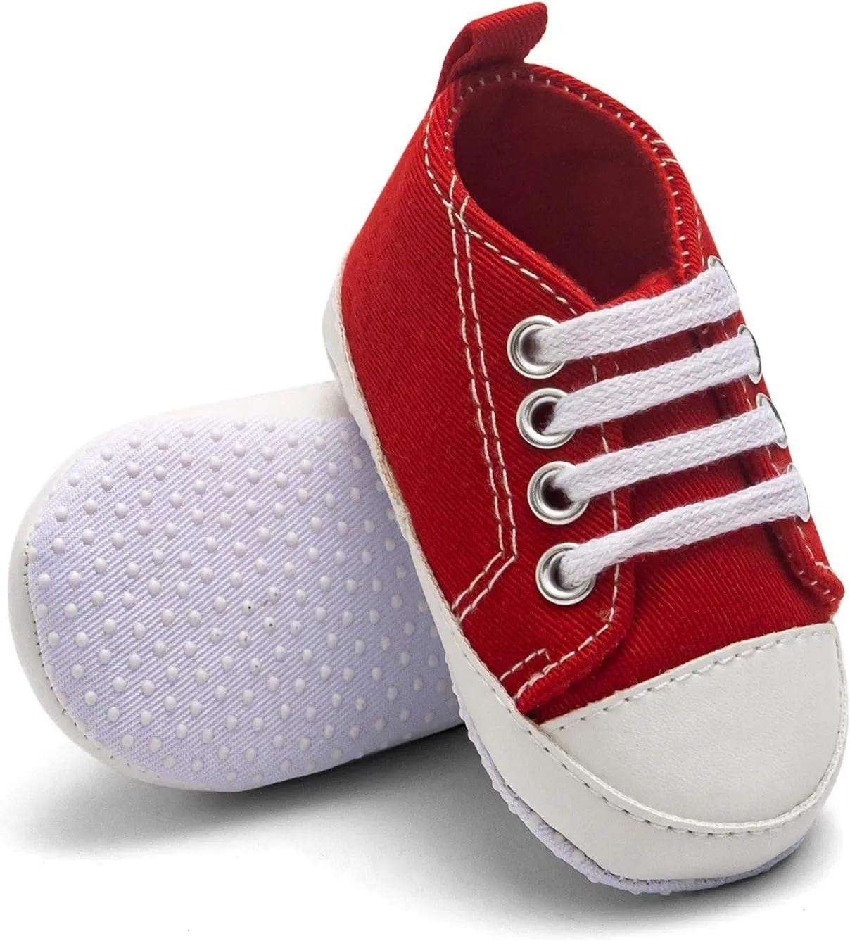 Newborn Baby Girls Boys Canvas Sneakers Soft Sole High-Top Ankle Shoes Infant First Walkers Crib Shoes Slip on