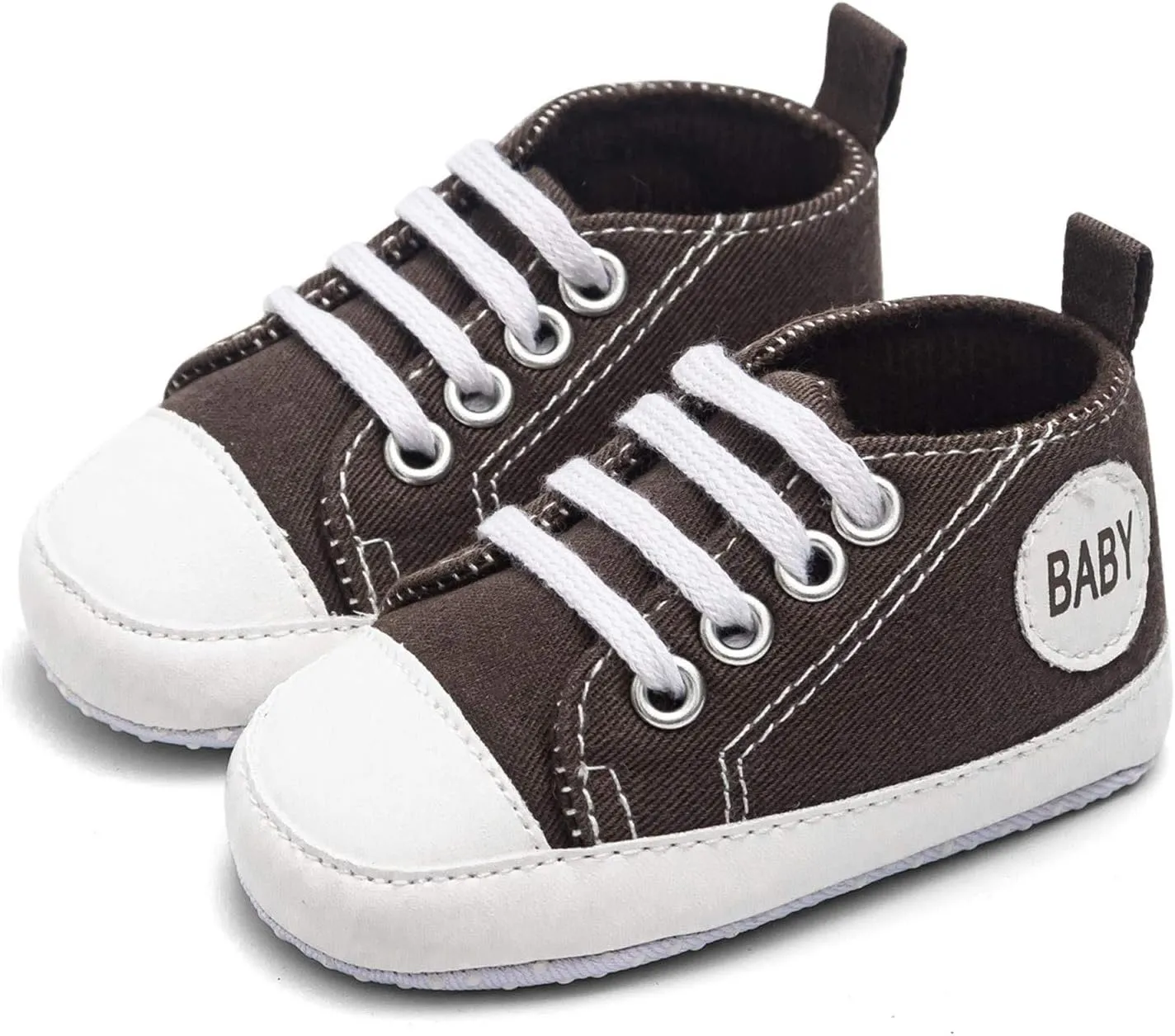 Newborn Baby Girls Boys Canvas Sneakers Soft Sole High-Top Ankle Shoes Infant First Walkers Crib Shoes Slip on