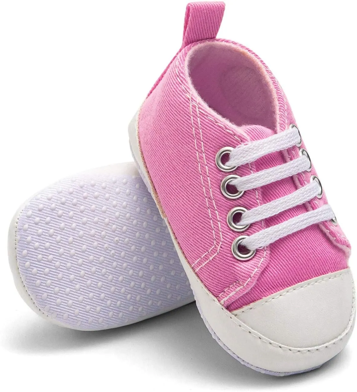 Newborn Baby Girls Boys Canvas Sneakers Soft Sole High-Top Ankle Shoes Infant First Walkers Crib Shoes Slip on
