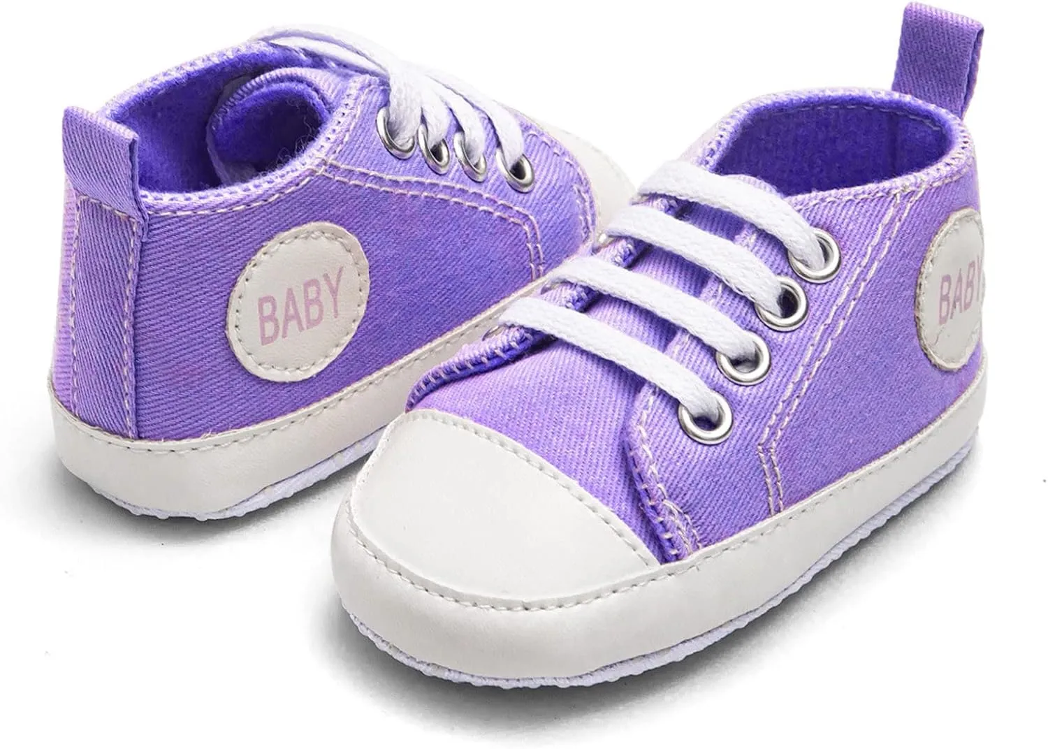 Newborn Baby Girls Boys Canvas Sneakers Soft Sole High-Top Ankle Shoes Infant First Walkers Crib Shoes Slip on