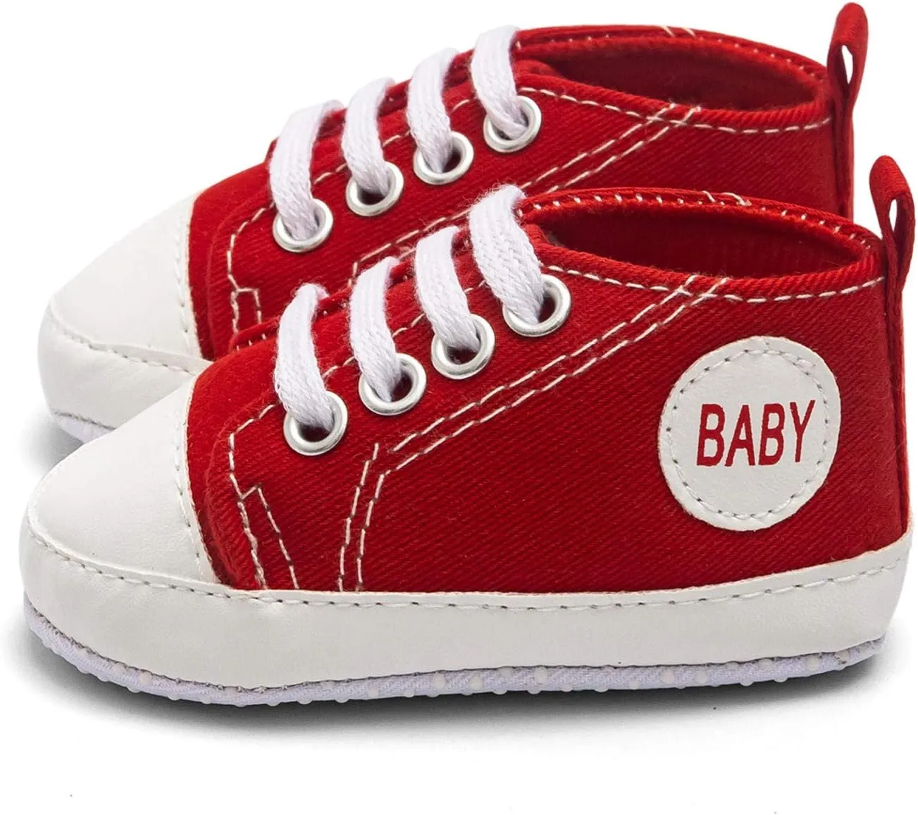 Newborn Baby Girls Boys Canvas Sneakers Soft Sole High-Top Ankle Shoes Infant First Walkers Crib Shoes Slip on