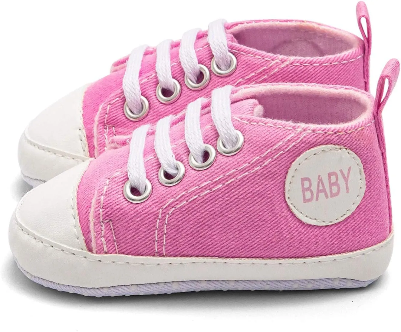 Newborn Baby Girls Boys Canvas Sneakers Soft Sole High-Top Ankle Shoes Infant First Walkers Crib Shoes Slip on