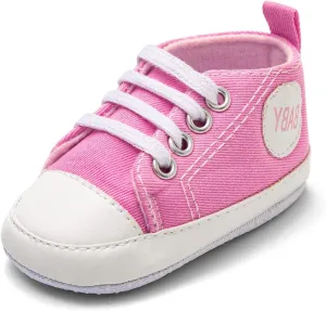 Newborn Baby Girls Boys Canvas Sneakers Soft Sole High-Top Ankle Shoes Infant First Walkers Crib Shoes Slip on