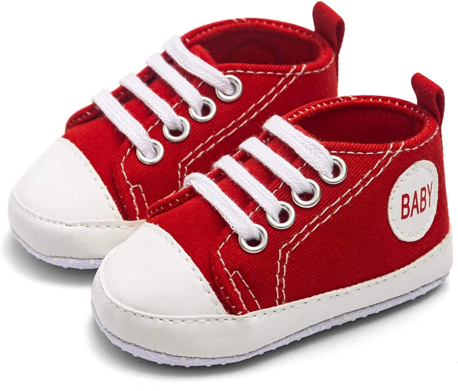 Newborn Baby Girls Boys Canvas Sneakers Soft Sole High-Top Ankle Shoes Infant First Walkers Crib Shoes Slip on